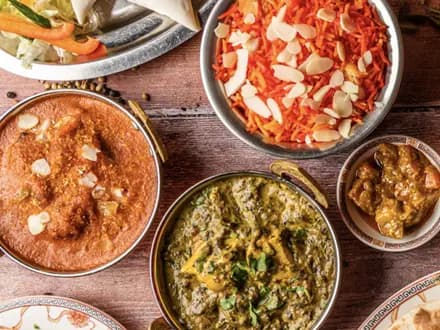 The laid table, dishes to share